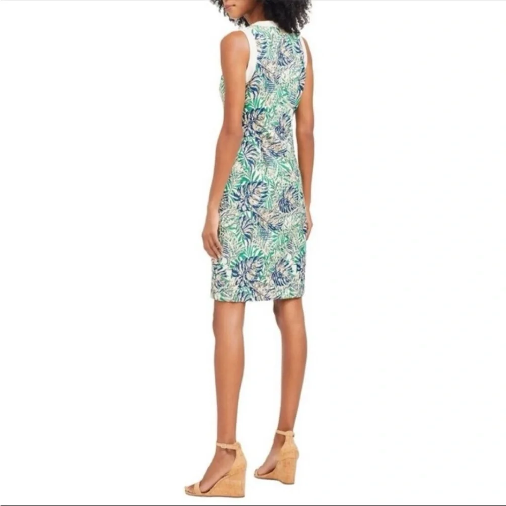 J. McLaughlin Sandra Botanical Jacquard Front Zip Sleeveless Dress Size 8 - Picture 6 of 14